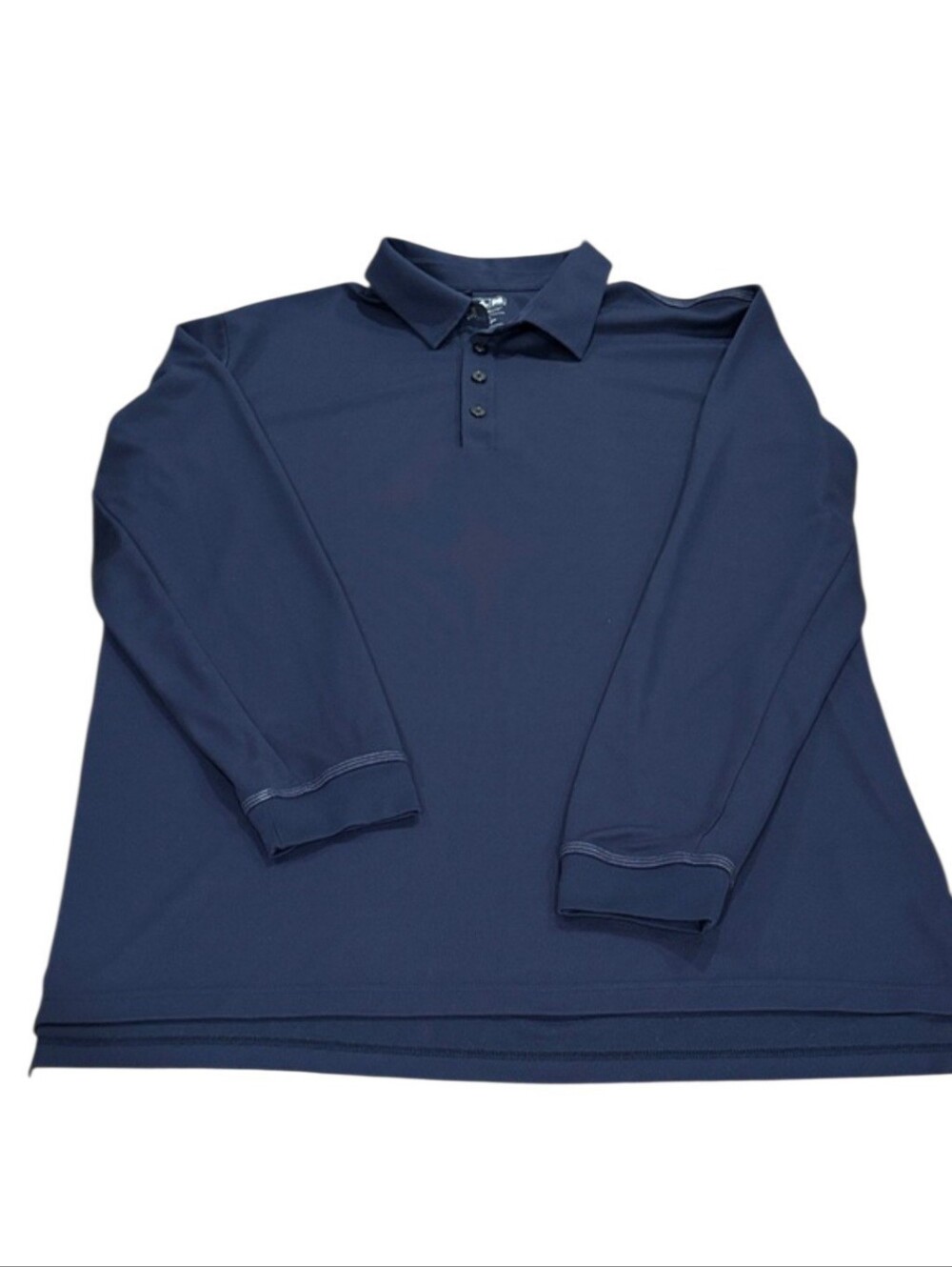 adidas Climalite Men’s 2XL Navy Blue Long Sleeve Polo Shirt Tech Golf